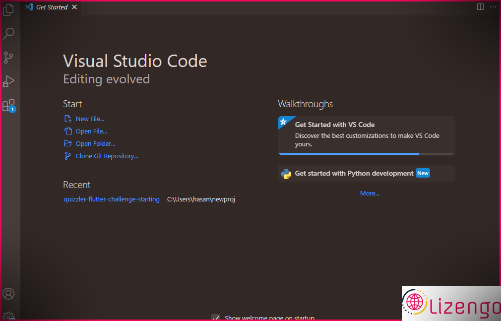Code Visual Studio - Accueil