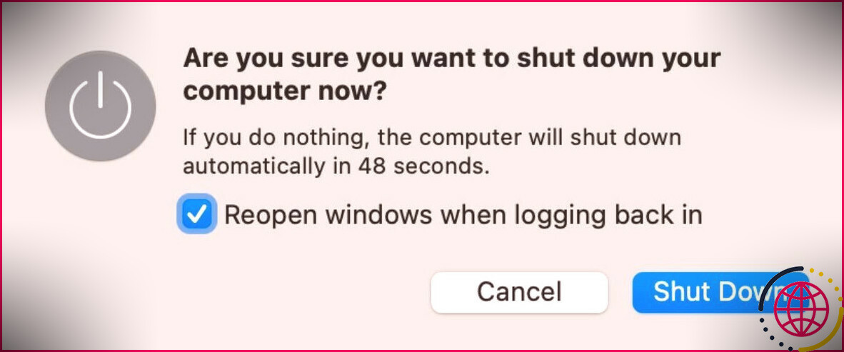 Fermer la fenêtre sur Mac