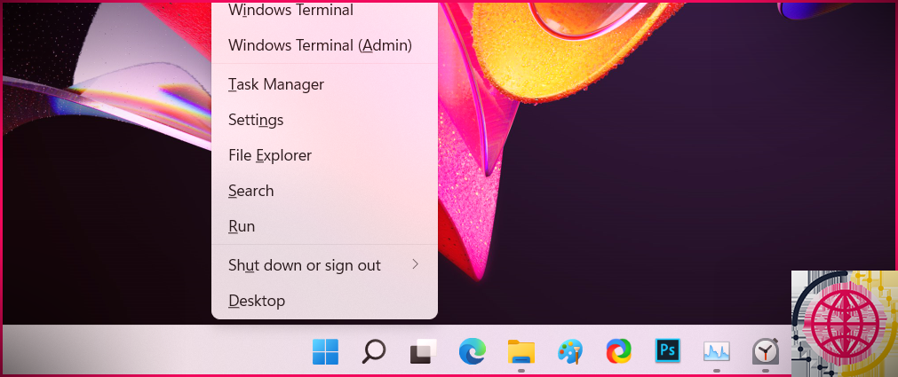 gestionnaire de tâches de menu winx windows 11