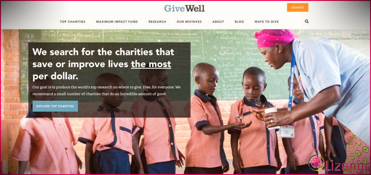 GiveWell suit et recherche des organisations caritatives pour vous dire à qui faire confiance et quel impact elles ont sur vos dons