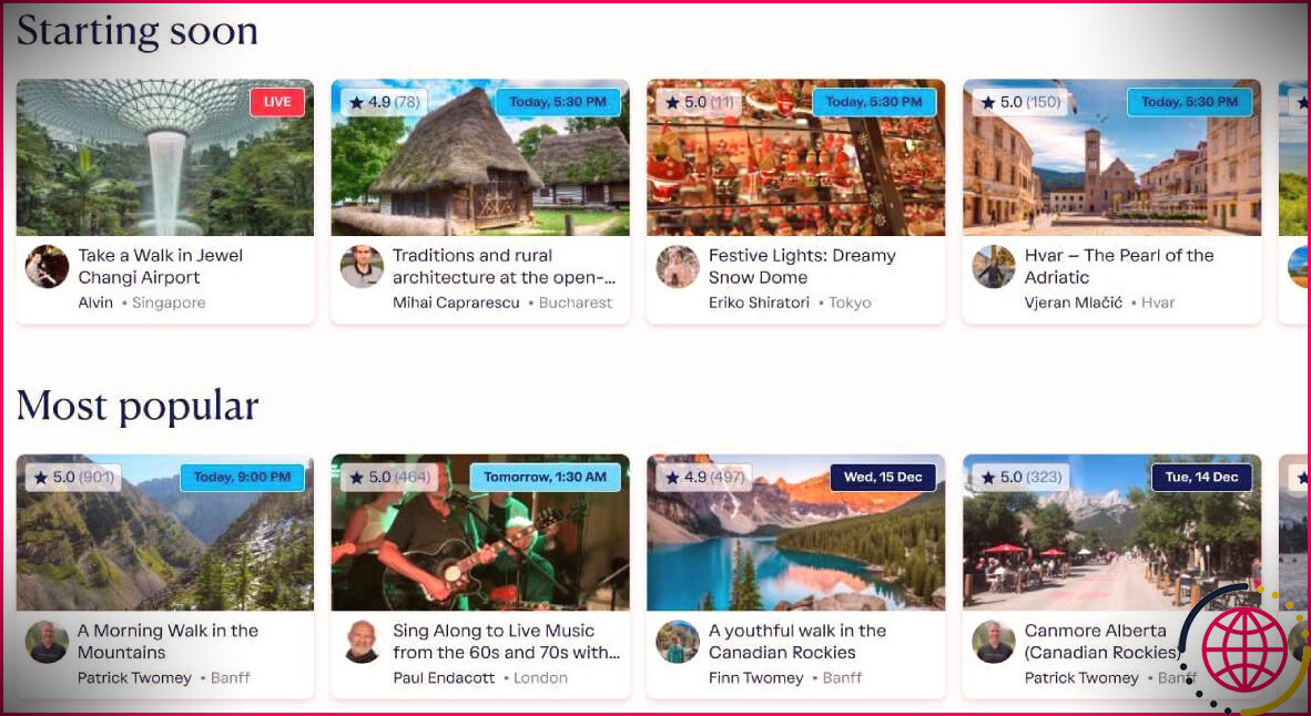 HeyGo propose des visites guidées virtuelles gratuites avec un guide qui explique ce que vous voyez et la possibilité d'interagir avec le guide et les co-observateurs