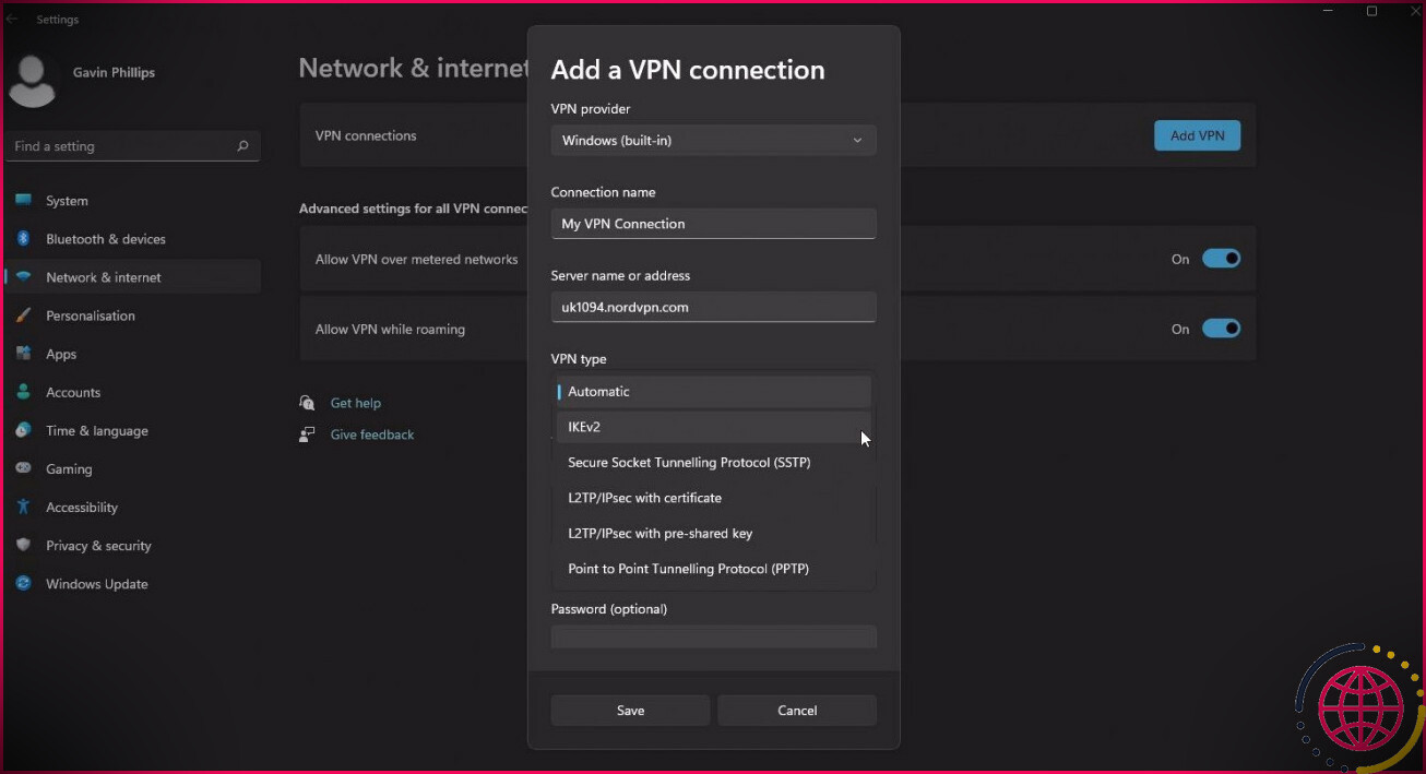 windows 11 ajouter le manuel de connexion vpn config vpn