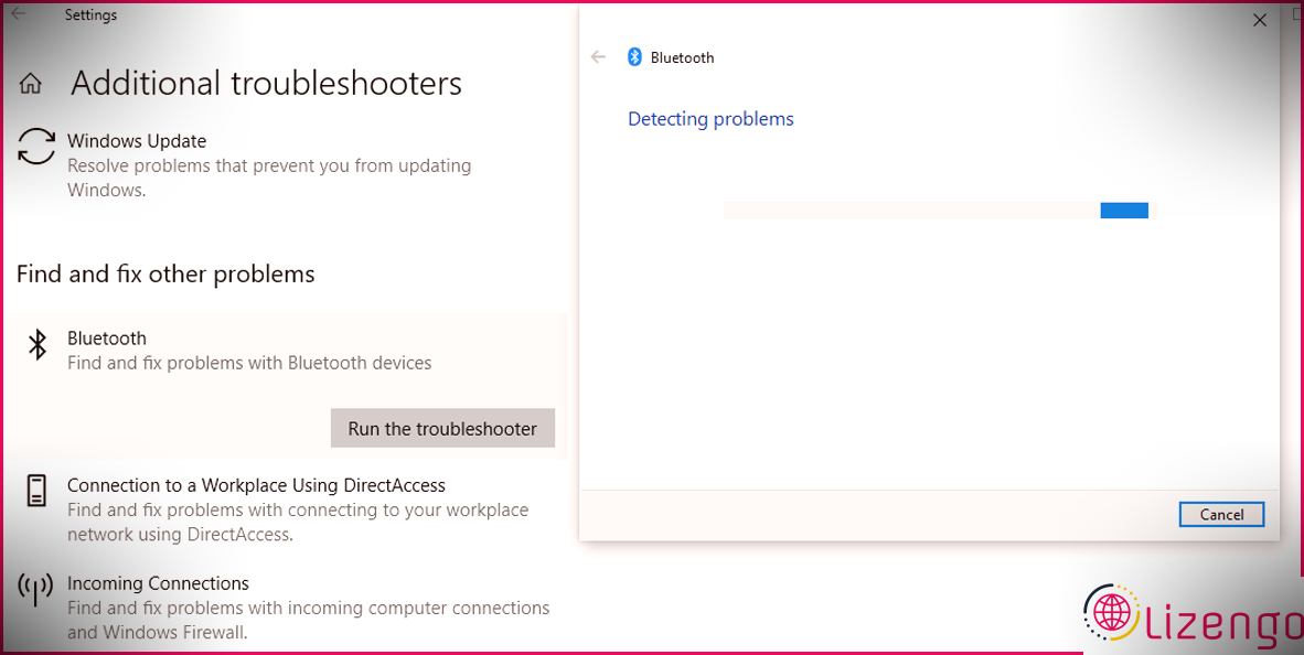 Exécuter l'utilitaire de résolution des problèmes Bluetooth dans Windows 10