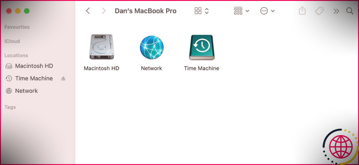 Disques externes dans le Finder sur Mac