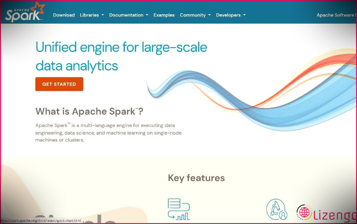 Interface du site Web Apache Spark
