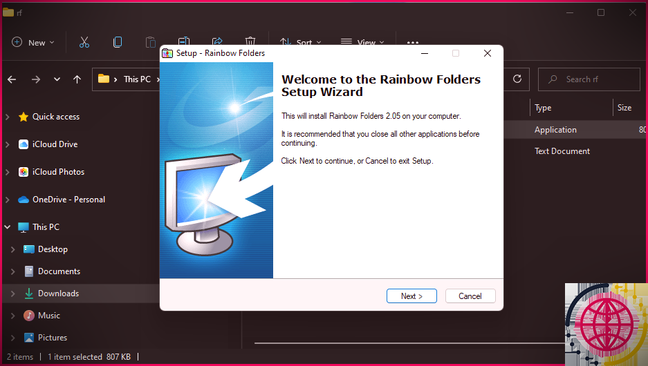 La fenêtre de configuration de Rainbow Folders