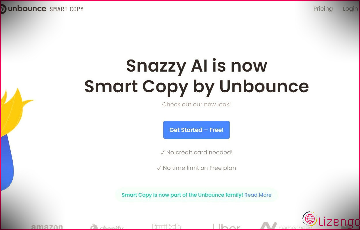 Page Web de l'outil de rédaction d'e-mails Snazzy AI