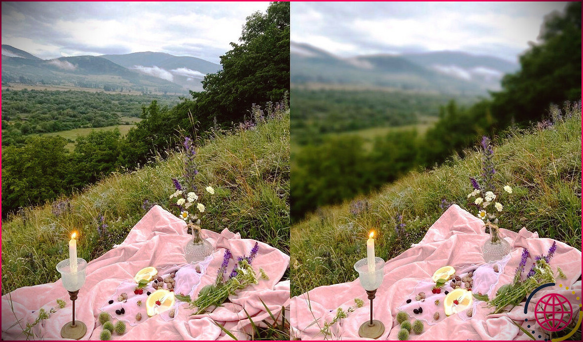 paysage de montagne - avant et après