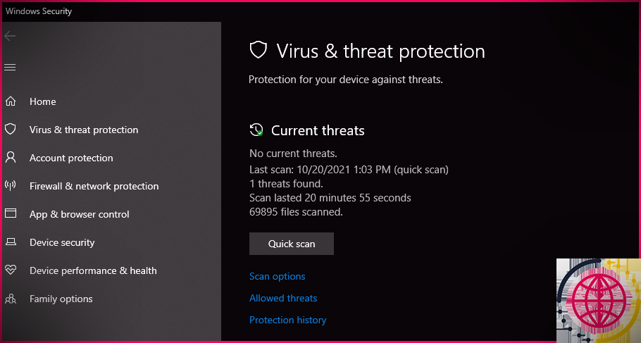 Exécution de l'analyse antivirus Windows Defender dans les paramètres Windows