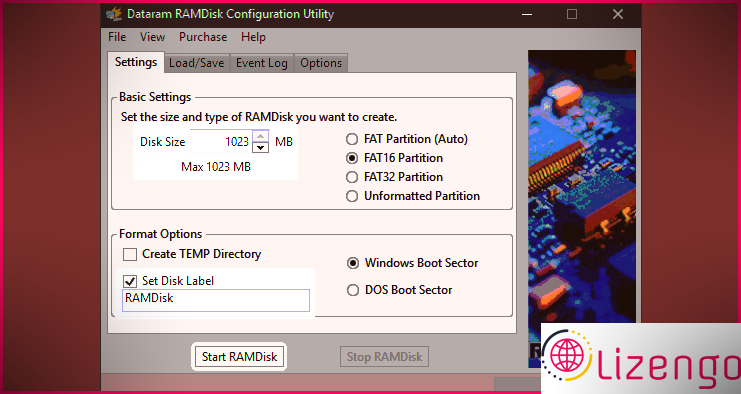 disque RAM dataram windows 10