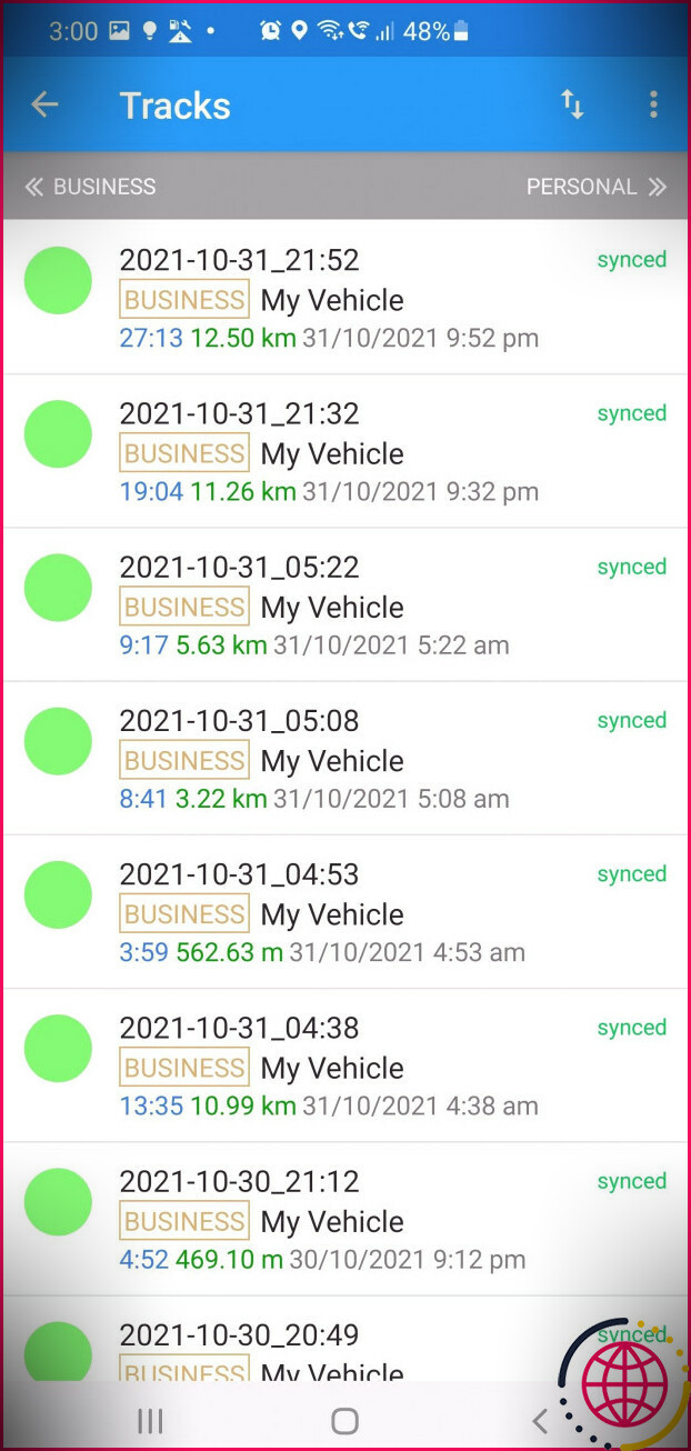 traqueur de kilométrage mycartracks android