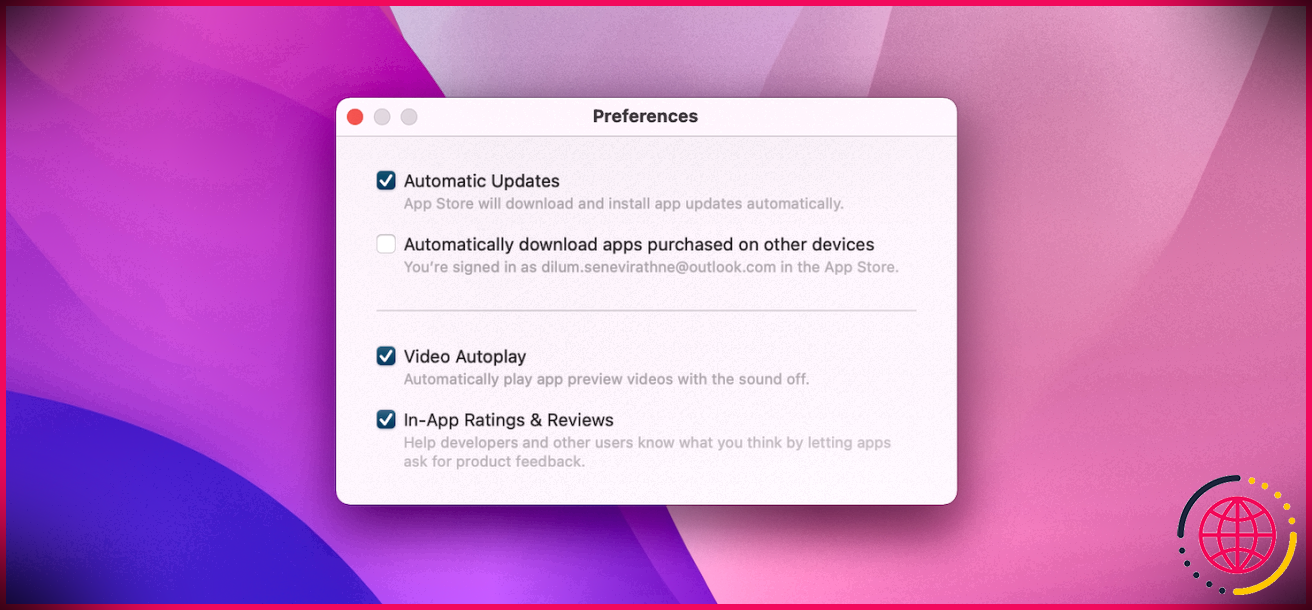Activation des mises à jour automatiques de l'App Store sur Mac.