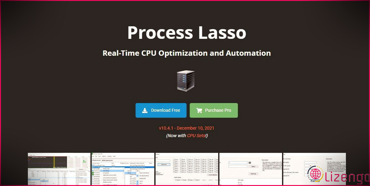 capture d'écran de la page d'accueil du processus lasso