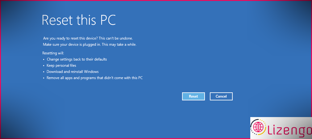 confirmer Windows 11 pc réinitialiser 1