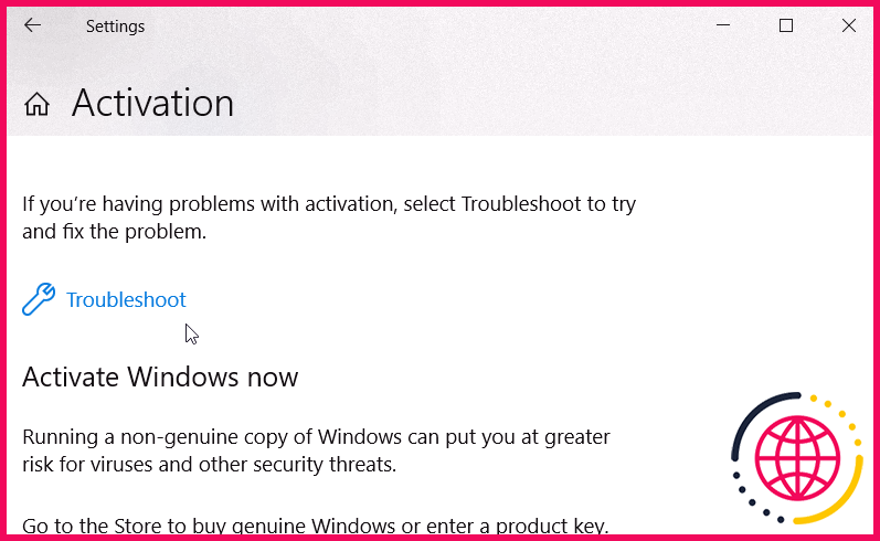 Exécution de l'utilitaire de résolution des problèmes d'activation de Windows