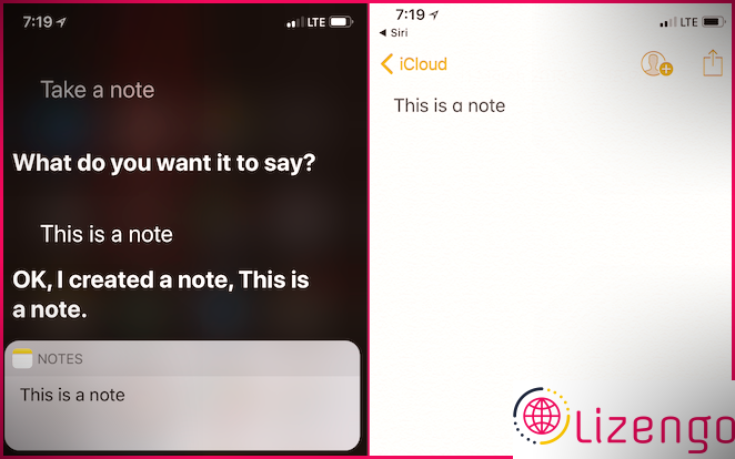 Fonctionnalités Apple Notes - Demandez à Siri
