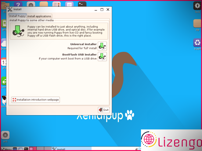 Options d'installation de Puppy Linux