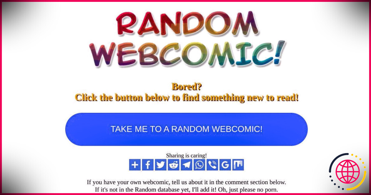 Random Webcomic est comme un StumbleUpon pour découvrir des BD gratuites à lire en ligne