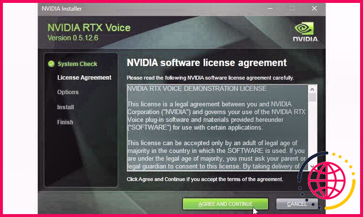 RTX Voice utilise le programme d'installation familier de NVIDIA