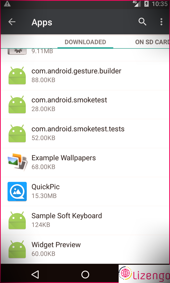 android 5 choisir l'application
