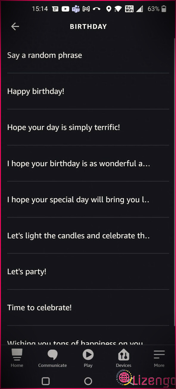 Phrases de voeux d'anniversaire dans les routines Alexa
