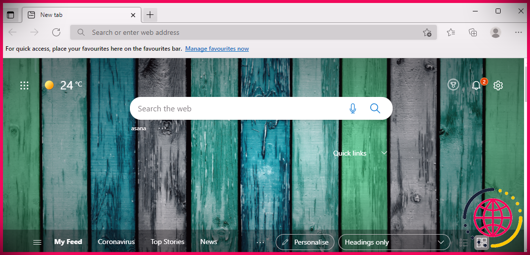 Une capture d'écran du thème Turquoise Tones pour Microsoft Edge