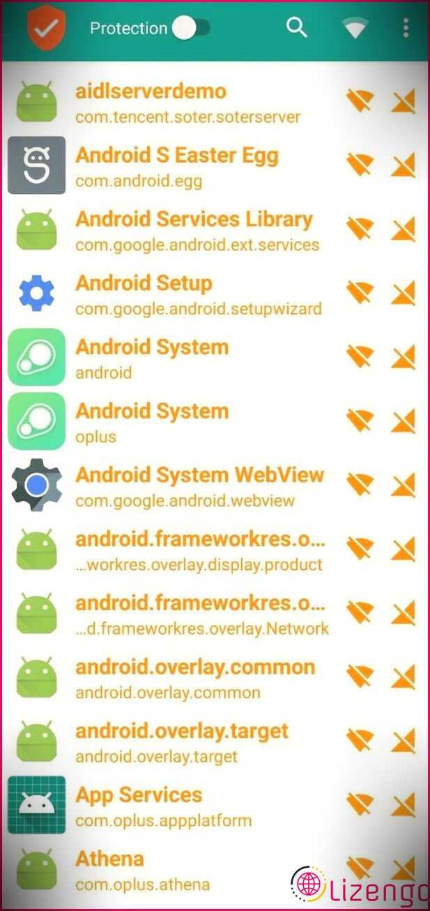 Accueil de l'application Android NetProtector