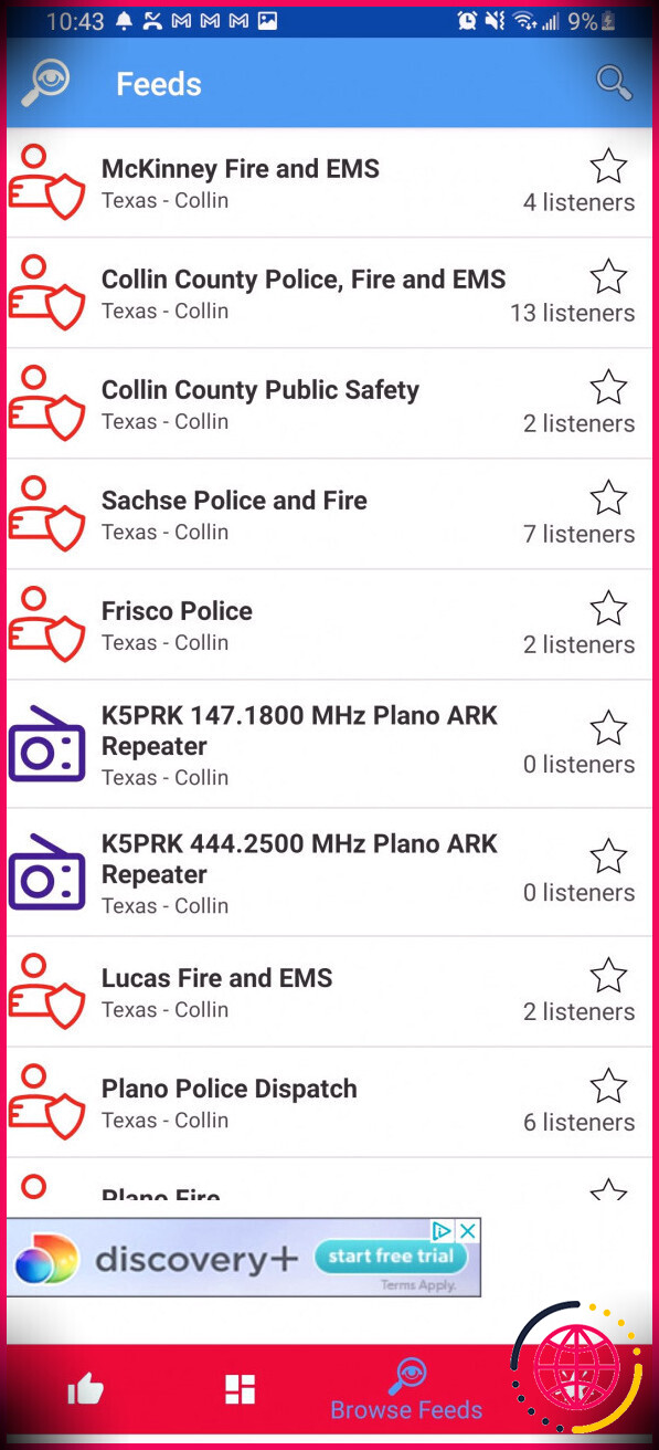 scanner de police en direct diverses stations près de chez vous