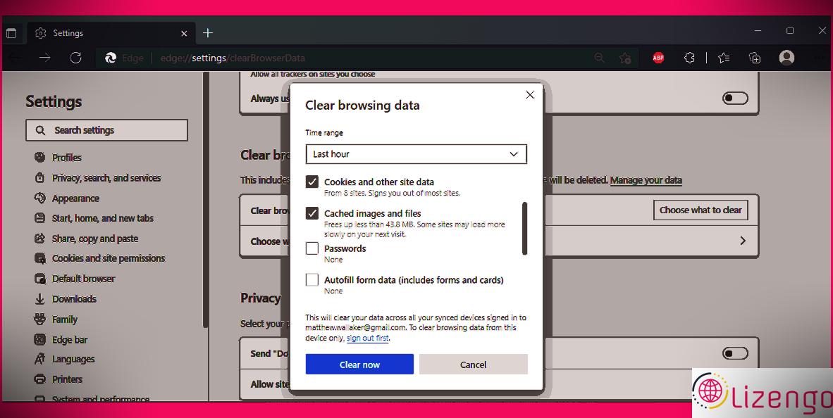 Effacer les données du cache dans Microsoft Edge