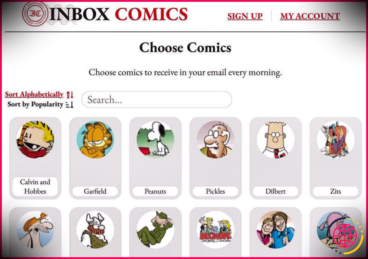 Inbox Comics est un service gratuit et sans publicité pour recevoir vos bandes dessinées préférées par e-mail tous les jours