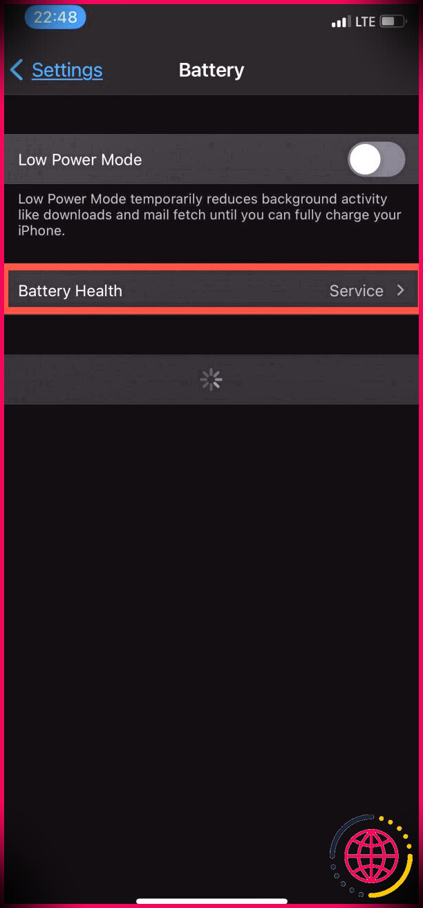 Paramètres de santé de la batterie de l'iPhone