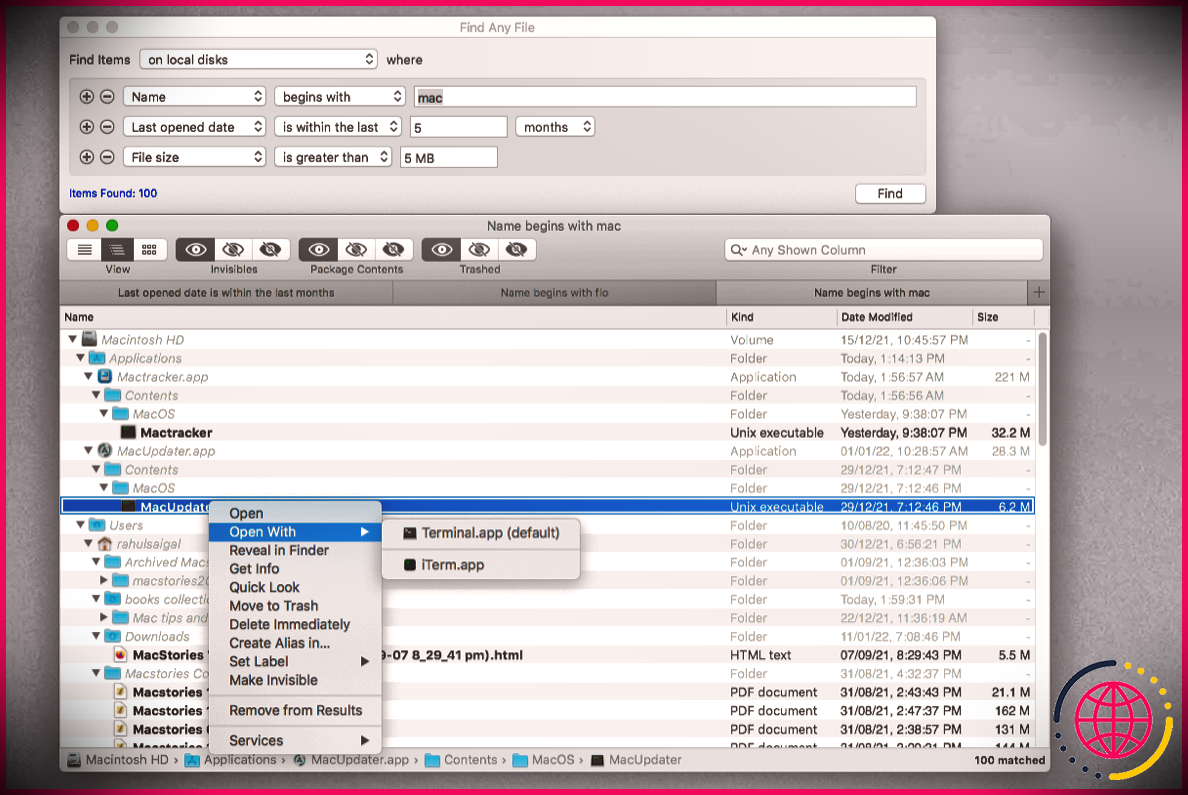 trouver n'importe quel fichier sur votre Mac et agir avec les fichiers