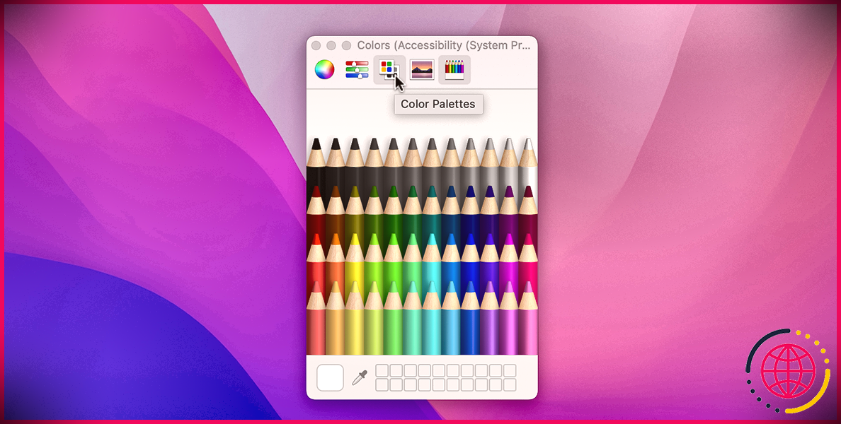 Changer la couleur du pointeur via l'option crayons de couleur