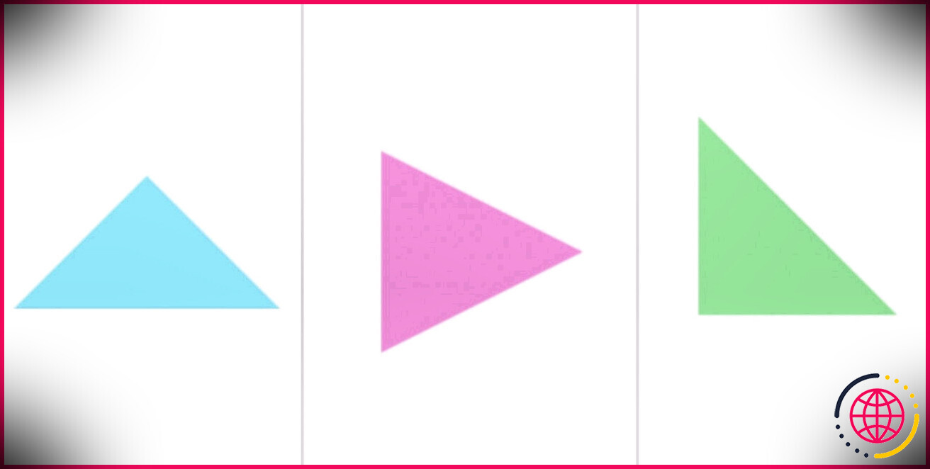 Différents triangles en utilisant CSS