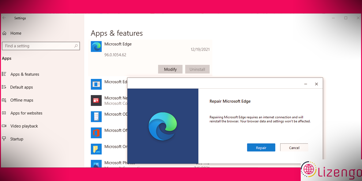Réparer Microsoft Edge