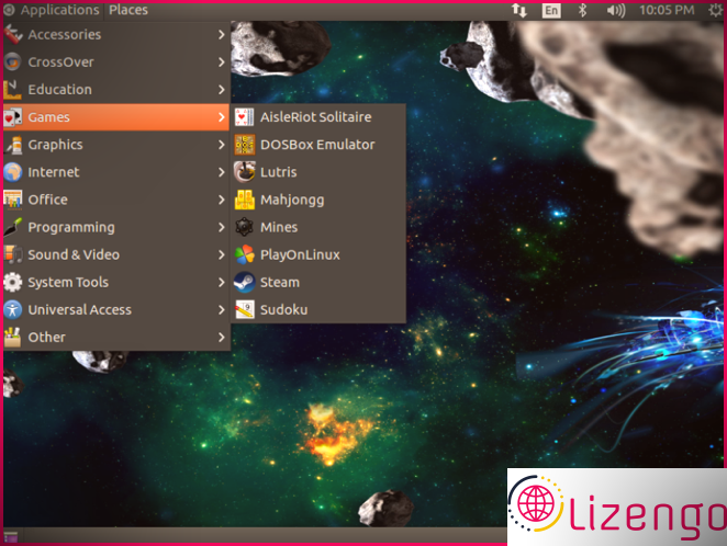 Ubuntu GamePack affichant Steam, PlayOnLinux et d'autres logiciels de jeu
