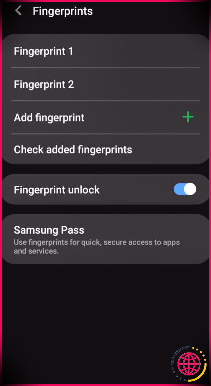 capture d'écran des paramètres Android du téléphone