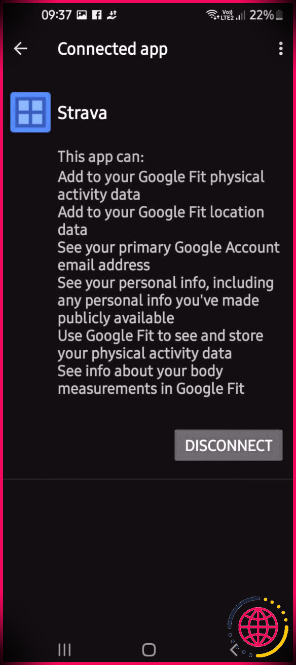 Déconnecter les applications tierces dans Google Fit