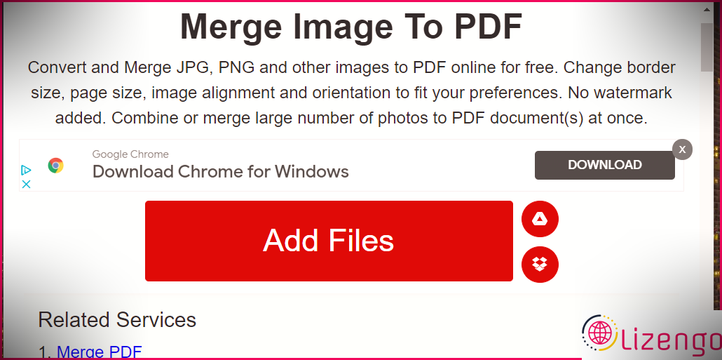 L'application Fusionner l'image au format PDF 