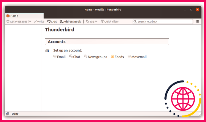 Client de messagerie Thunderbird sur Ubuntu