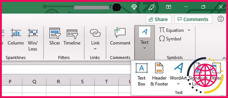 Filigrane Excel, cliquez sur Insérer un en-tête de texte et un pied de page WordArt