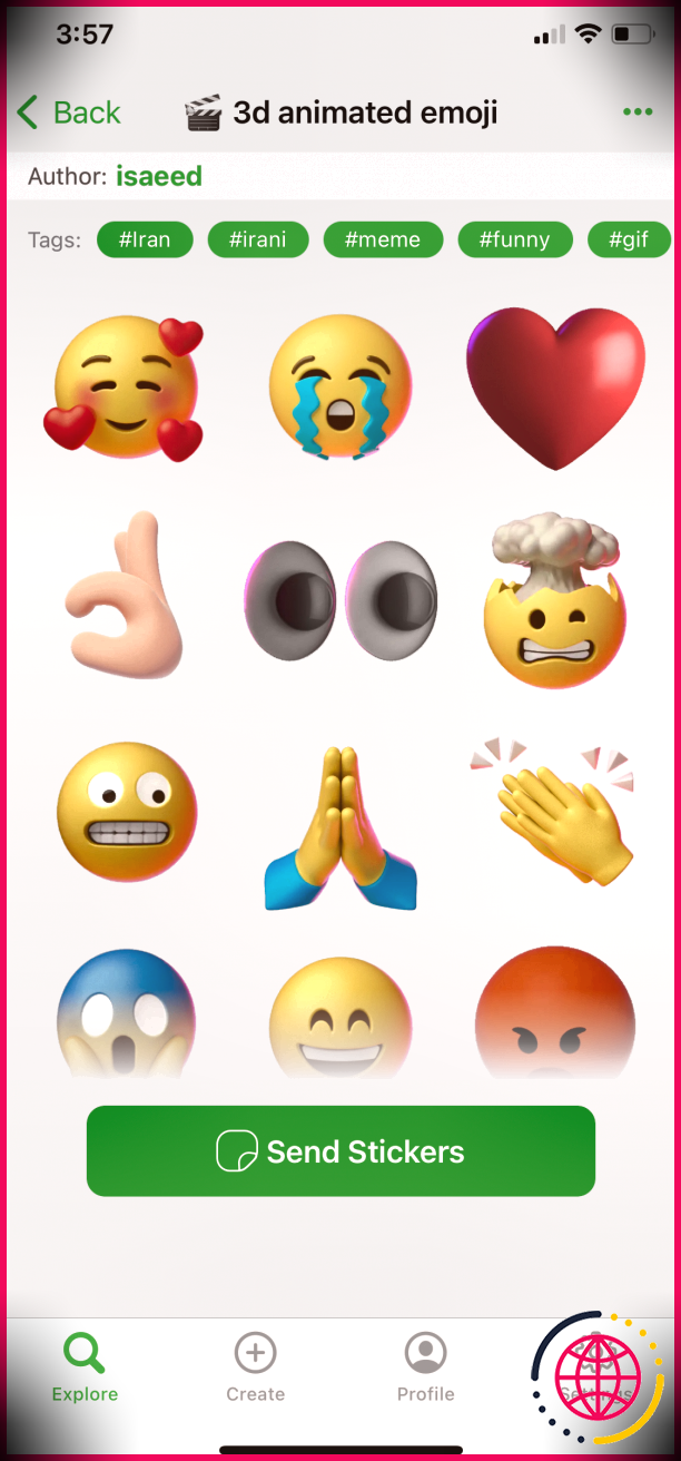 top autocollants emojis