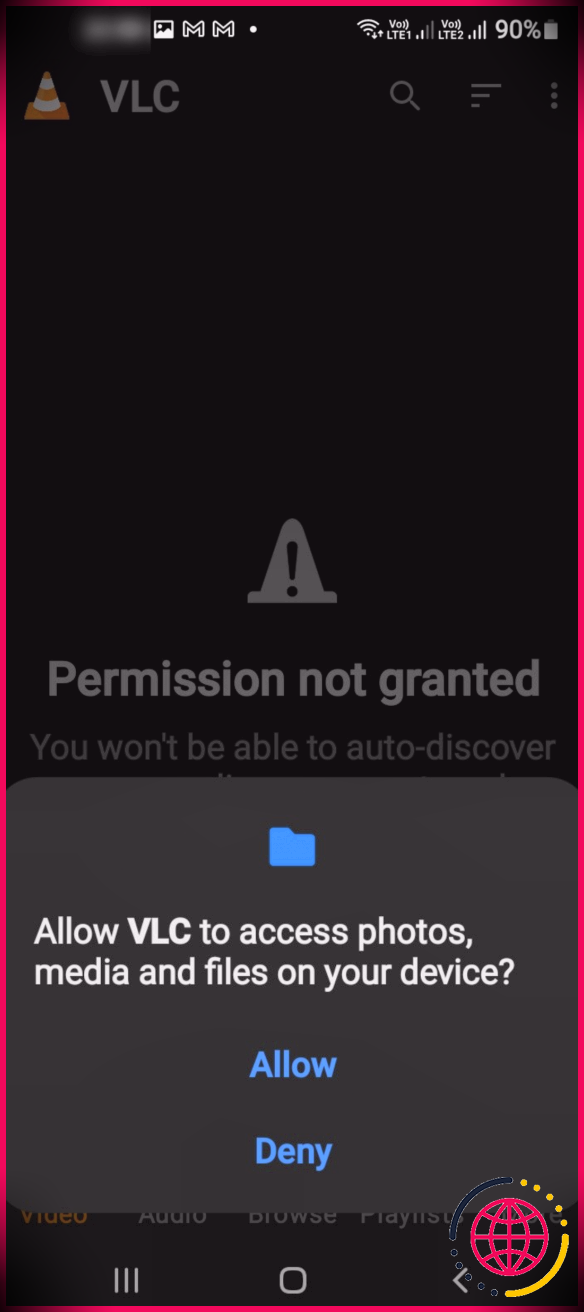 Accès au stockage externe pour l'application VLC