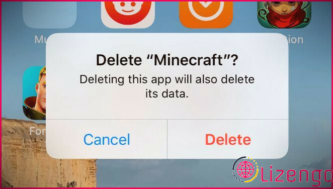 Supprimer l'alerte contextuelle Minecraft iPhone
