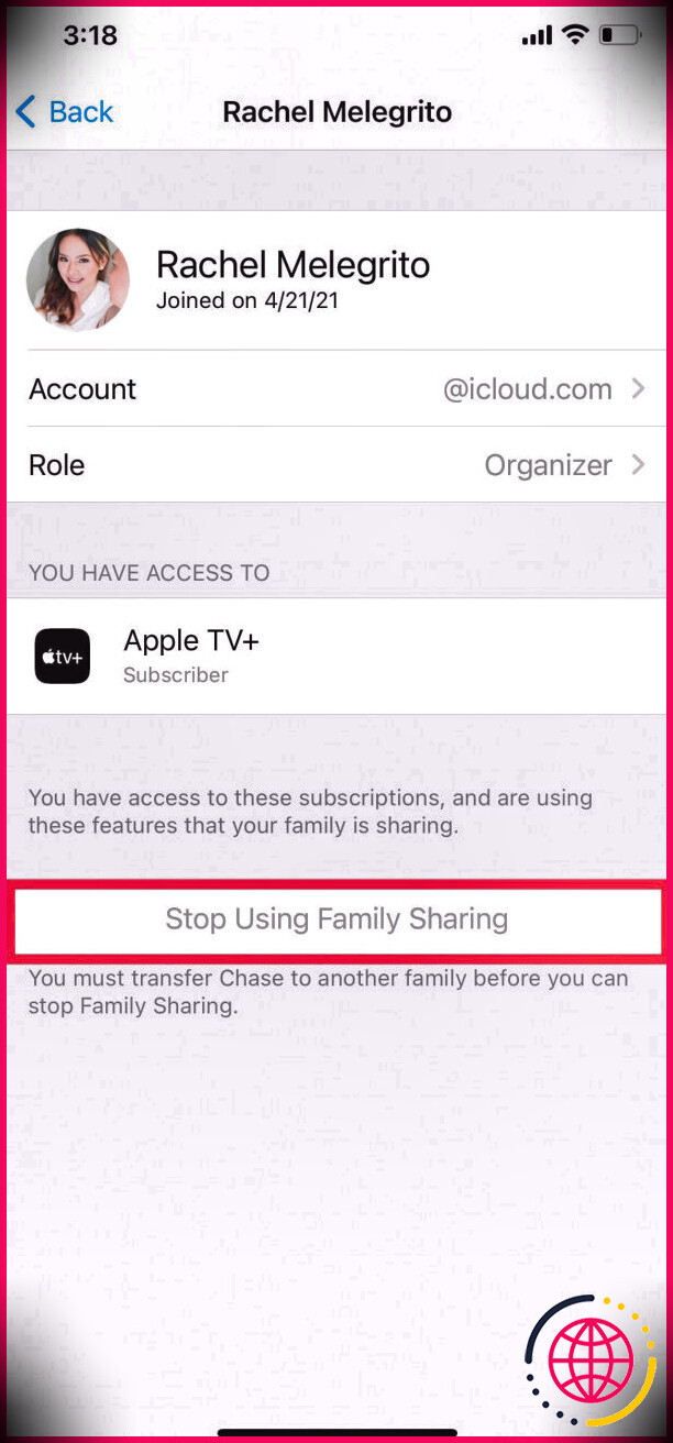 Arrêtez d'utiliser le partage familial