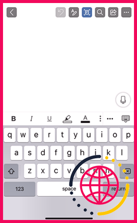 Capture d'écran de la dictée MS Word sur iOS