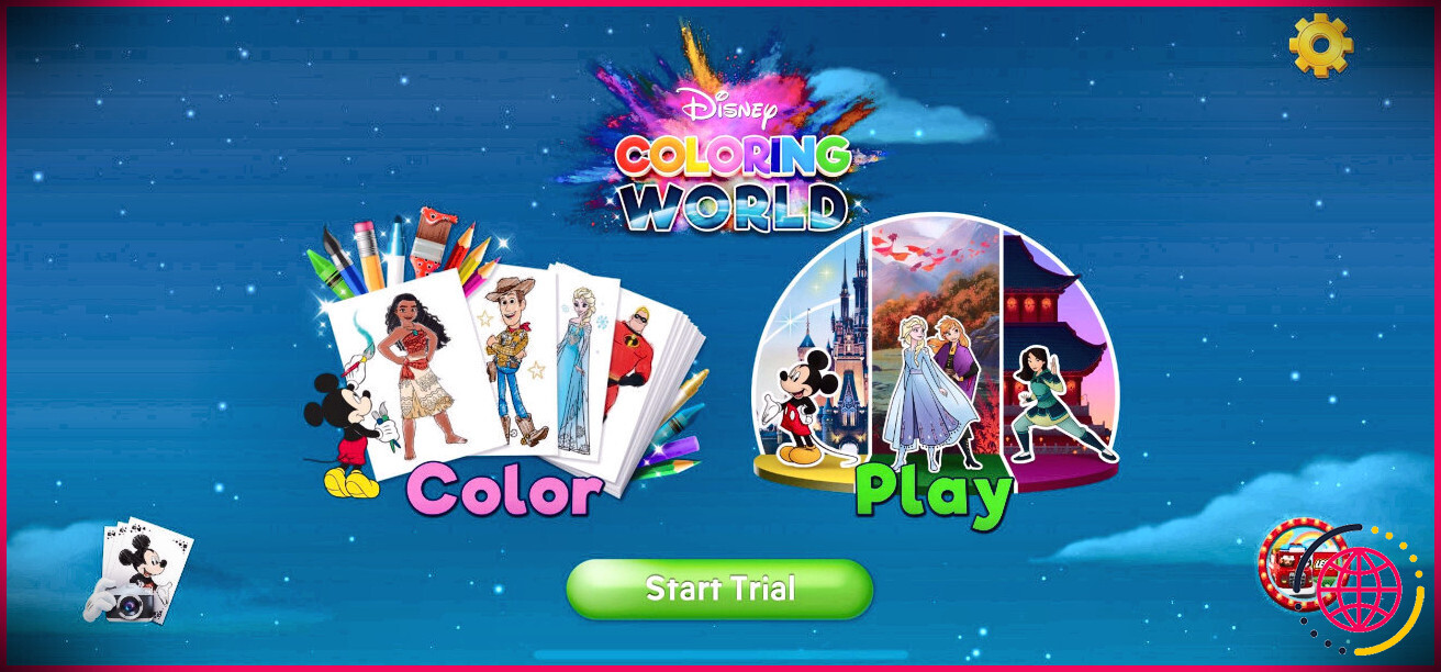 Capture d'écran principale de Disney Coloring World avec Moana.
