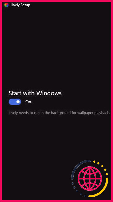 Configuration du fond d'écran animé Démarrer avec Windows