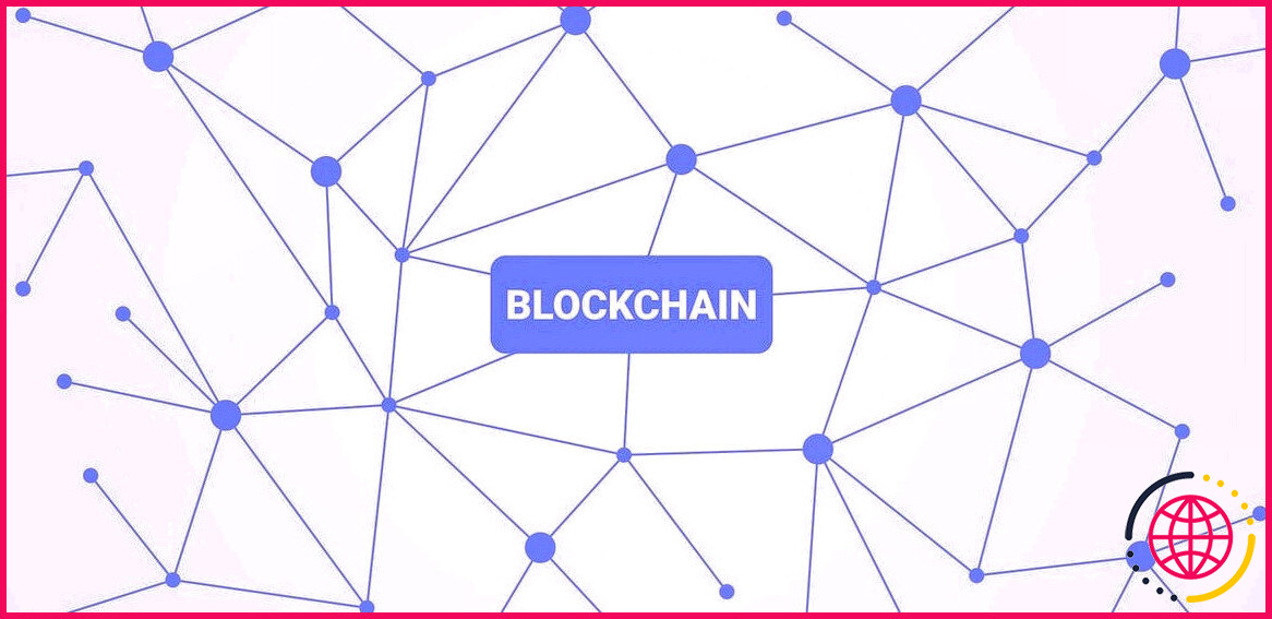 diagramme de blockchain violet