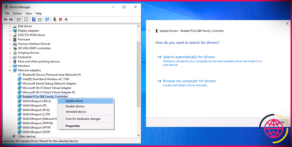 Gestionnaire de périphériques dans Windows 10